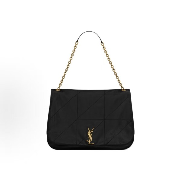 SAINT LAURENT YSL JAMIE 4.3 Distressed Logo Chain Hand bill Shoulder bag for women, black